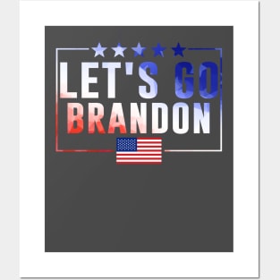 Let's Go Brandon Conservative US Flag FJB Anti Joe Biden Posters and Art